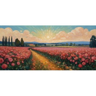 Quadro Botanico Sentiero Tra Rose In Fiore bow38 quadro stampa su tela