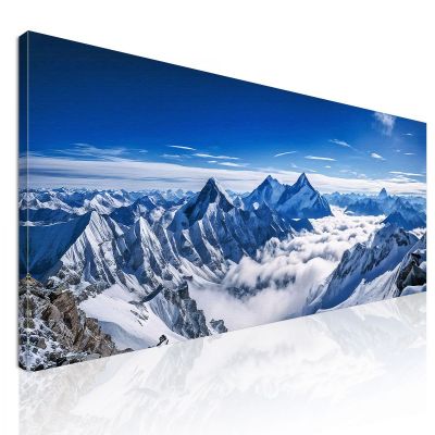 Quadro Montagne Maestose Cime Innevate Dell'Himalaya Una Vista Sopra Le Nuvole mow18 quadro stampa su tela