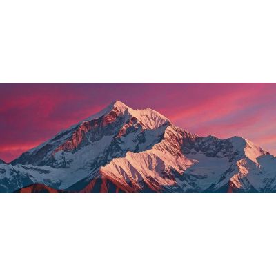 Pintura De Montañas Vibrante Amanecer Rosa Sobre Las Majestuosas Montañas Nevadas , mow39 cuadro en lienzo