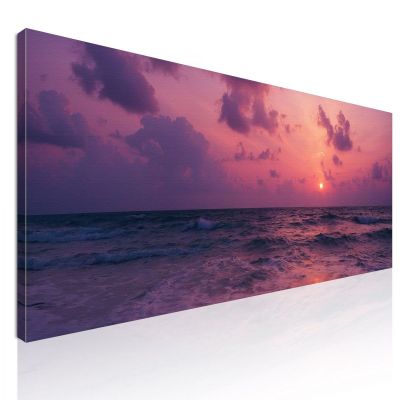 Quadro Paesaggio Mare Tramonto Viola Sul Mare seal3 quadro stampa su tela