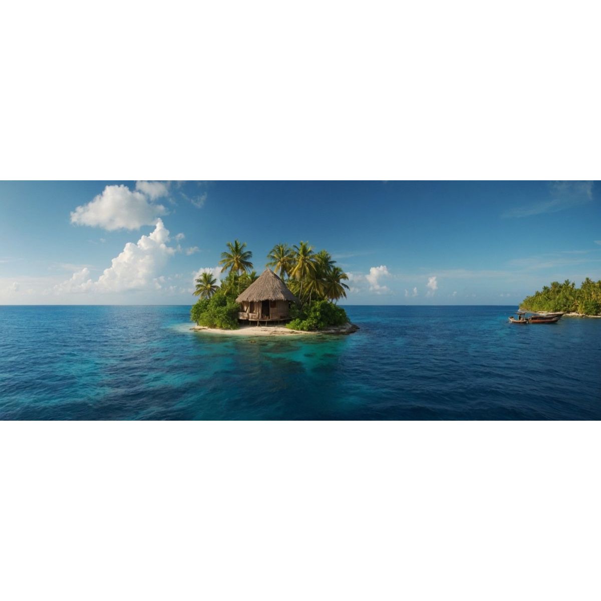 Quadro Paesaggio Mare Paesaggio Tropicale Con Isola E Capanna seal12 quadro stampa su tela