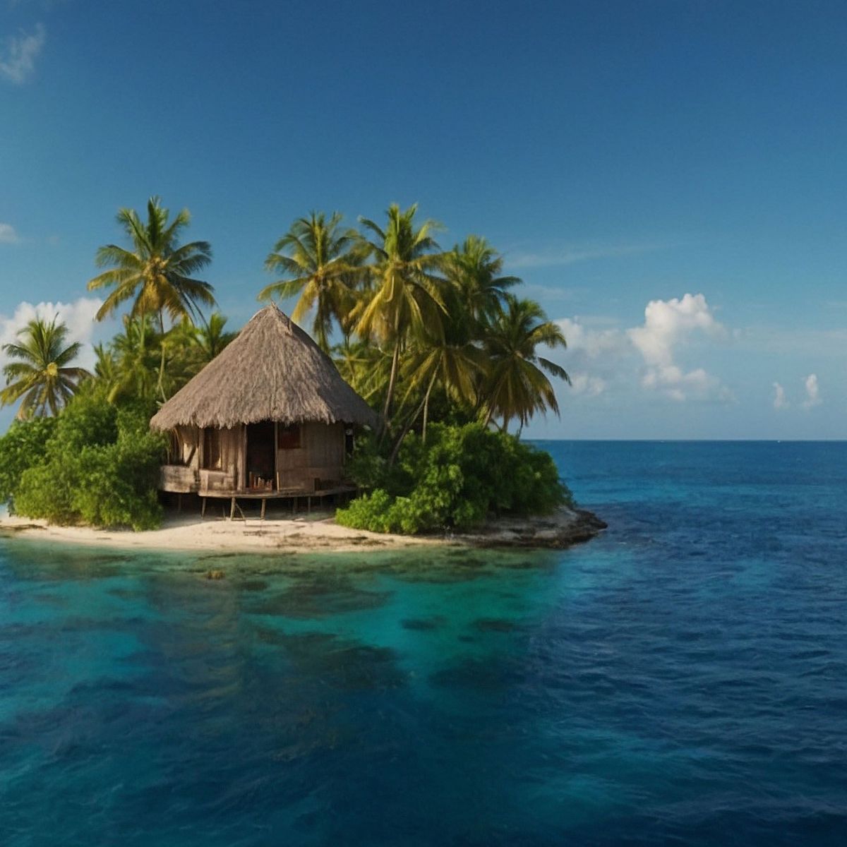 Quadro Paesaggio Mare Paesaggio Tropicale Con Isola E Capanna seal12 quadro stampa su tela