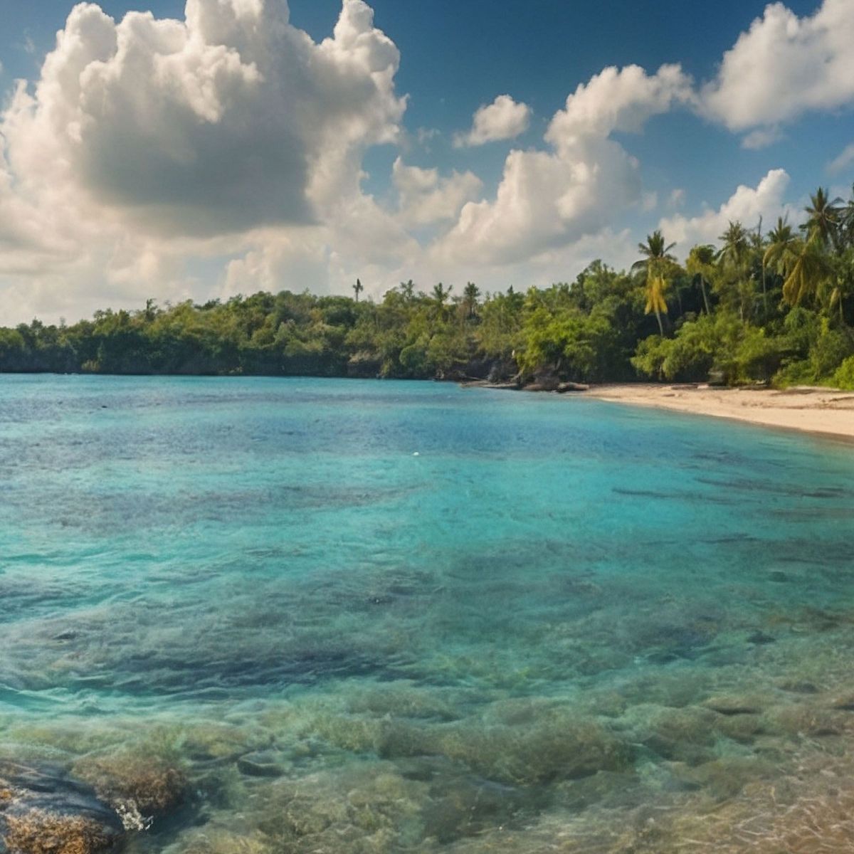 Quadro Paesaggio Mare Spiaggia Tropicale Con Acque Limpide E Verde Rigoglioso seal27 quadro stampa su tela