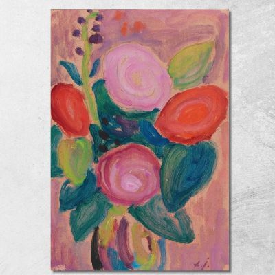 Blumenstrauss In Vaso Alexej von Jawlensky avj17 quadro stampa su tela