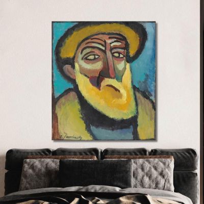 Vecchio Barbuto Alexej von Jawlensky avj21 quadro stampa su tela