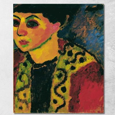 Signora Davanti A Uno Sfondo Blu Alexej von Jawlensky avj23 quadro stampa su tela