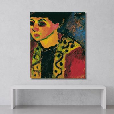 Signora Davanti A Uno Sfondo Blu Alexej von Jawlensky avj23 quadro stampa su tela