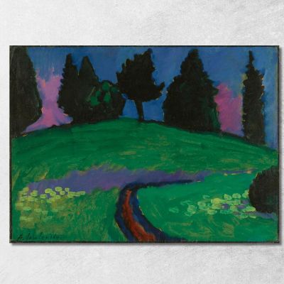 Alberi Scuri Sul Pendio Verde Alberi Scuri Sul Pendio Verde Alexej von Jawlensky avj25 quadro stampa su tela