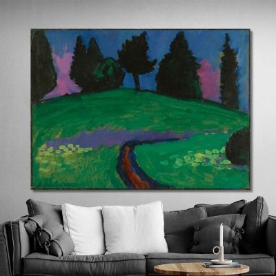 Alberi Scuri Sul Pendio Verde Alberi Scuri Sul Pendio Verde Alexej von Jawlensky avj25 quadro stampa su tela