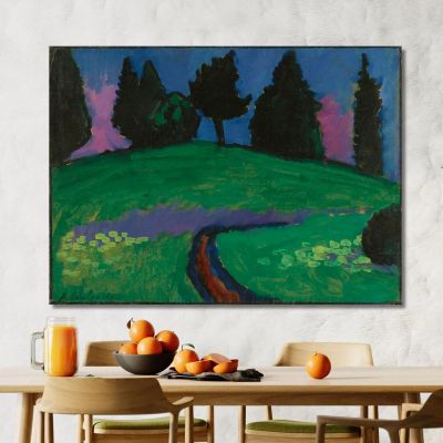 Alberi Scuri Sul Pendio Verde Alberi Scuri Sul Pendio Verde Alexej von Jawlensky avj25 quadro stampa su tela