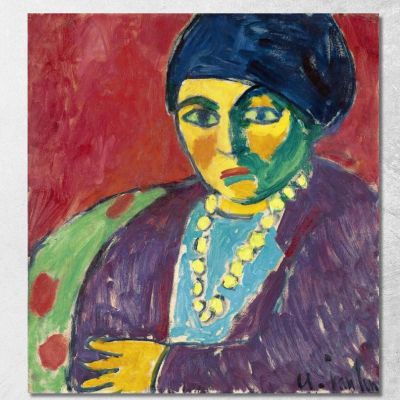 Testa Femminile Elena Alexej von Jawlensky avj27 quadro stampa su tela