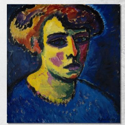 Frauenkopf Testa Di Donna Alexej von Jawlensky avj29 quadro stampa su tela