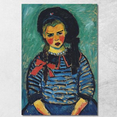 Ragazza Con Il Nastro Rosso Alexej von Jawlensky avj36 quadro stampa su tela