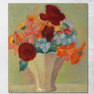 Grande Bouquet Luminoso Di Natura Morta Alexej von Jawlensky avj38 quadro stampa su tela