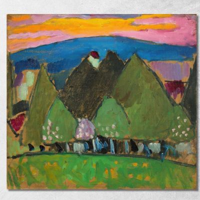 Paesaggio Con Alberi Alexej von Jawlensky avj49 quadro stampa su tela