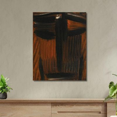 Meditation Black-Orange Glowing Alexej von Jawlensky, avj66 canvas print