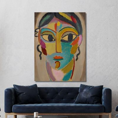 Testa Mistica Testa Di Ragazza Frontale Alexej von Jawlensky avj70 quadro stampa su tela Testa Mistica Testa Di Ragazza Frontale Alexej von Jawlensky avj70 quadro stampa su tela