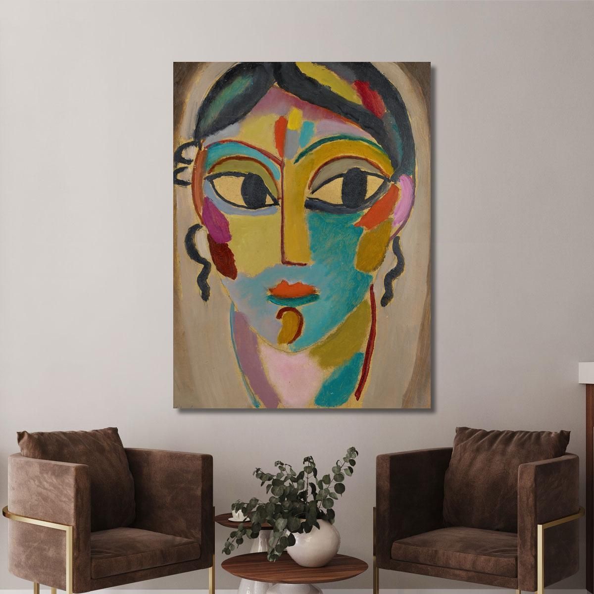 Testa Mistica Testa Di Ragazza Frontale Alexej von Jawlensky avj70 quadro stampa su tela