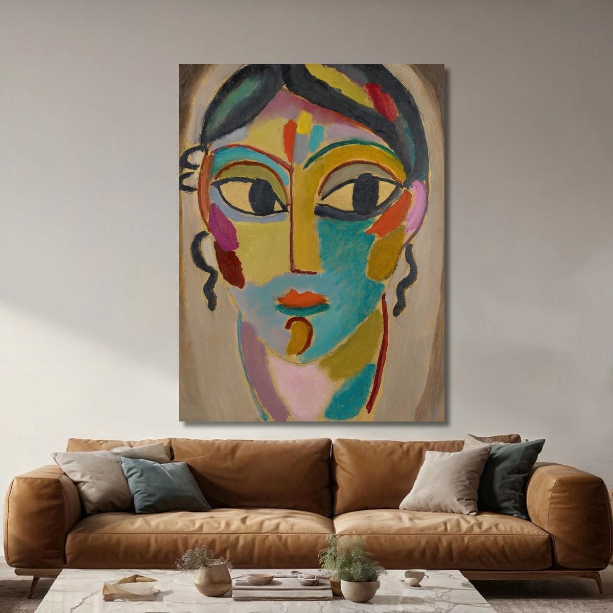 Testa Mistica Testa Di Ragazza Frontale Alexej von Jawlensky avj70 quadro stampa su tela