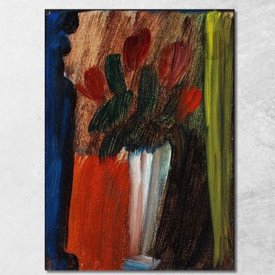 Fiori Di Natura Morta In Vaso Bianco Alexej von Jawlensky avj105 quadro stampa su tela