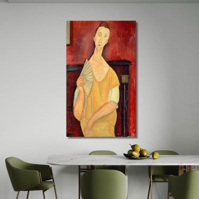 Donna Con Un Ventaglio Amedeo Modigliani amd74 quadro stampa su tela