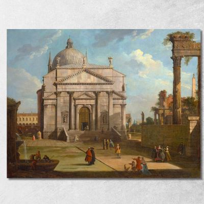 Un Capriccio Con La Chiesa Del Redentore Canaletto cnl1 quadro stampa su tela