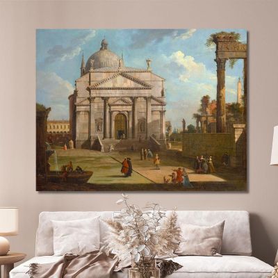 Un Capriccio Con La Chiesa Del Redentore Canaletto cnl1 quadro stampa su tela