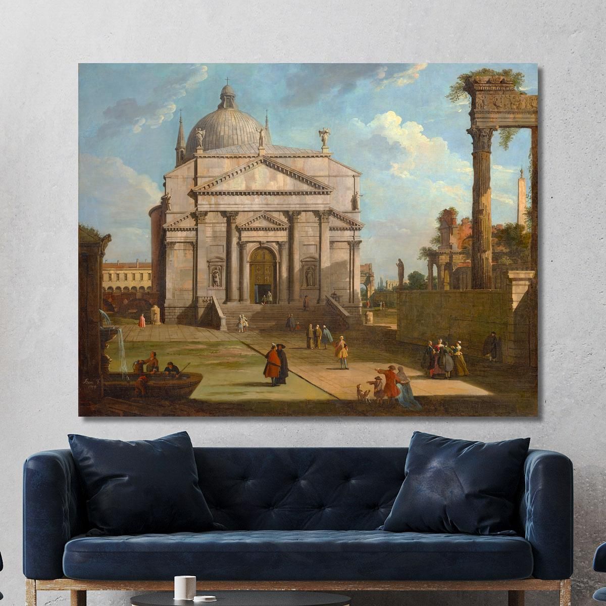 Un Capriccio Con La Chiesa Del Redentore Canaletto cnl1 quadro stampa su tela