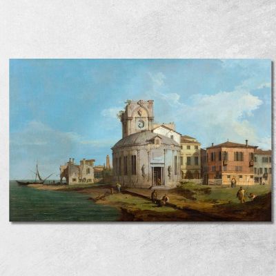 Un Capriccio Veneziano Con Una Chiesa Ovale Sulla Laguna Canaletto cnl3 quadro stampa su tela