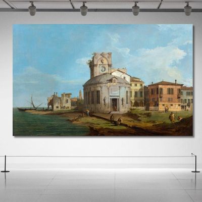 Un Capriccio Veneziano Con Una Chiesa Ovale Sulla Laguna Canaletto cnl3 quadro stampa su tela