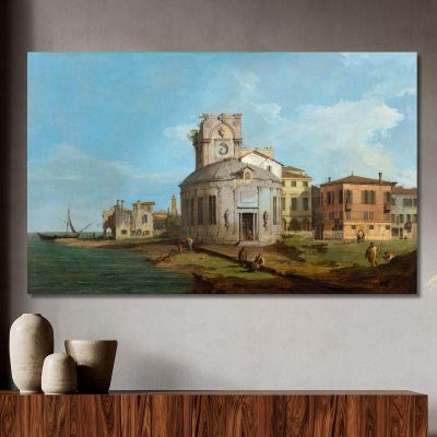 Un Capriccio Veneziano Con Una Chiesa Ovale Sulla Laguna Canaletto cnl3 quadro stampa su tela