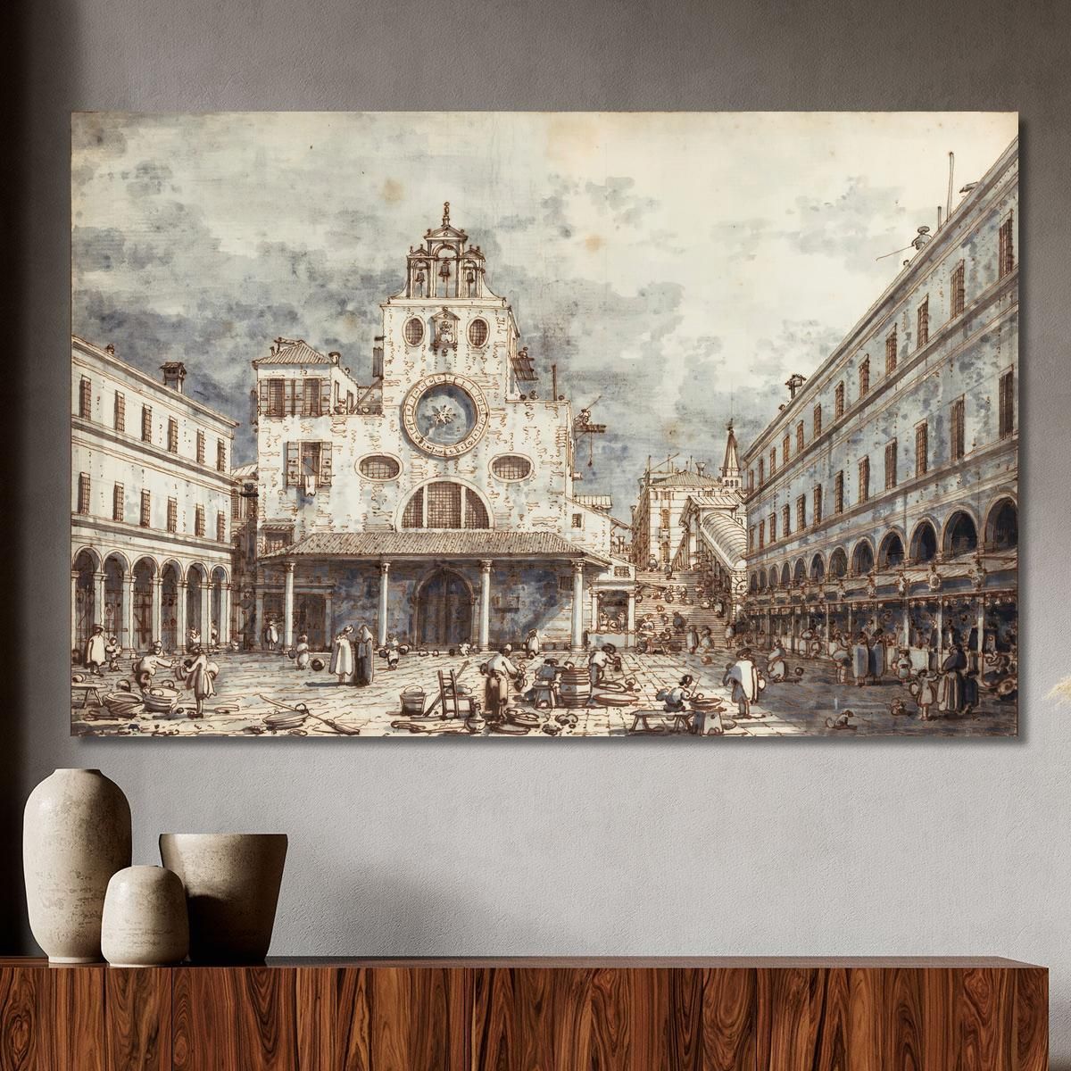 Campo San Giacomo Di Rialto Venice Canaletto cnl8 quadro stampa su tela