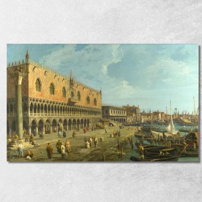 The Doge'S Palace And The Riva Degli Schiavoni Canaletto cnl17 quadro stampa su tela