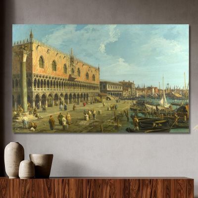 The Doge'S Palace And The Riva Degli Schiavoni Canaletto cnl17 quadro stampa su tela