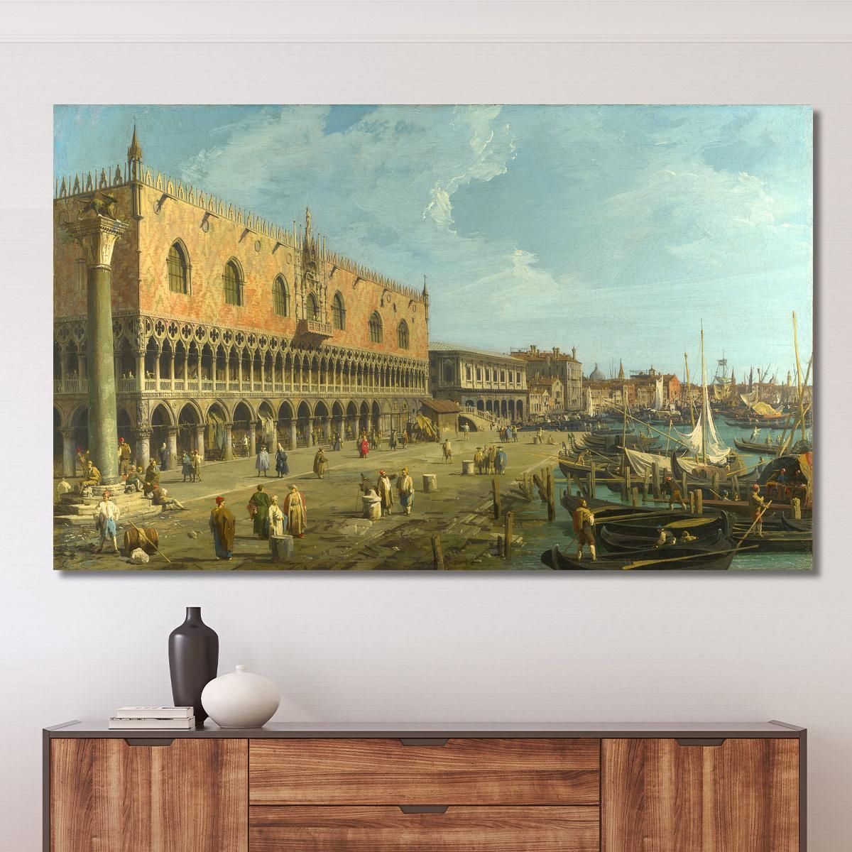 The Doge'S Palace And The Riva Degli Schiavoni Canaletto cnl17 quadro stampa su tela