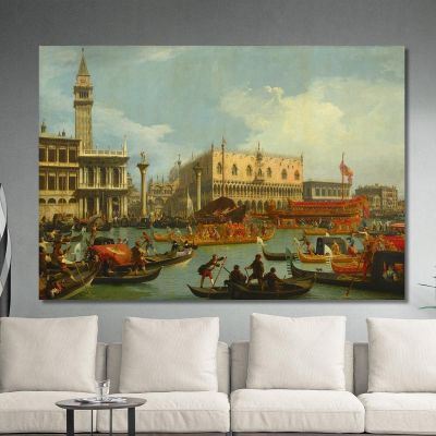 Il Ritorno Di Bucentauro Al Molo Presso Il Palazzo Ducale Canaletto cnl20 quadro stampa su tela