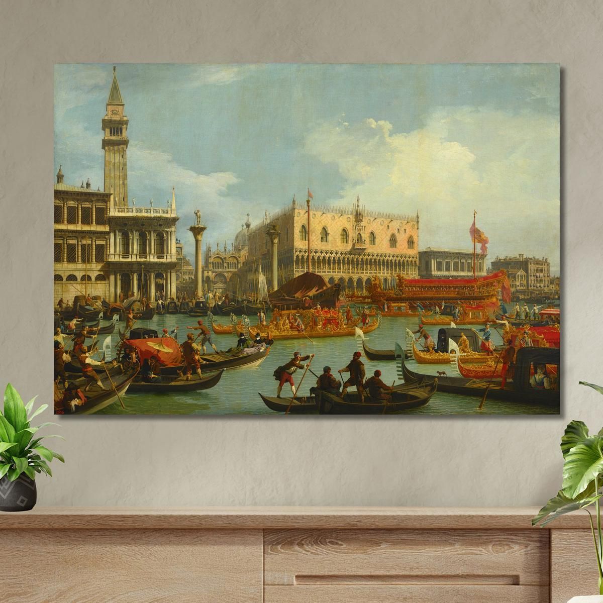 Il Ritorno Di Bucentauro Al Molo Presso Il Palazzo Ducale Canaletto cnl20 quadro stampa su tela