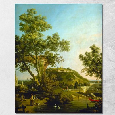 Capriccio Di Paesaggio Inglese Con Palazzo Canaletto cnl25 quadro stampa su tela