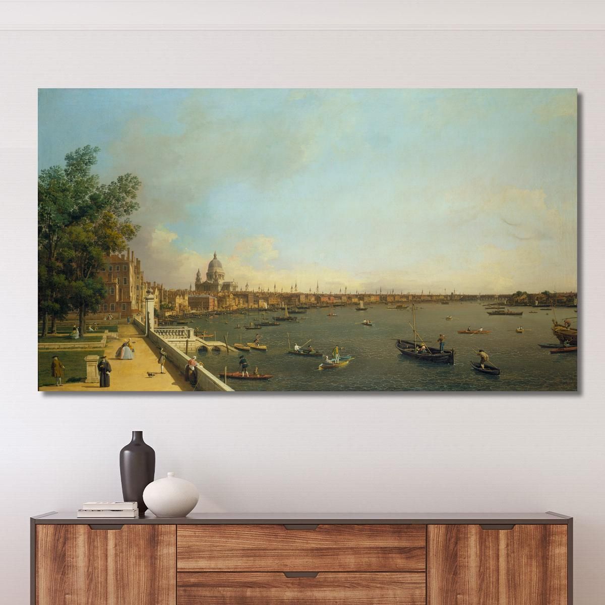 Il Tamigi Da Somerset House Terrace Verso La Città Canaletto cnl33 quadro stampa su tela