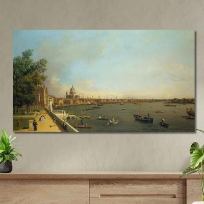 Il Tamigi Da Somerset House Terrace Verso La Città Canaletto cnl33 quadro stampa su tela