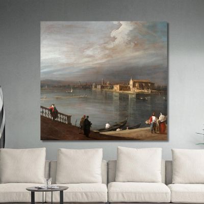 San Cristoforo San Michele And Murano From The Fondamenta Nuove Venice Canaletto cnl39 quadro stampa su tela