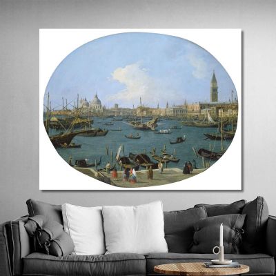 Seen From The Bacino Di San Marco In Venice Canaletto cnl40 quadro stampa su tela