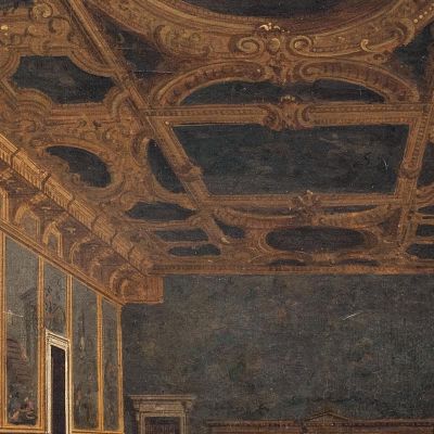 The Doge And Grand Council In Sala Del Maggior Consiglio Canaletto cnl44 quadro stampa su tela