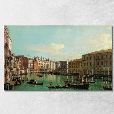 Il Canal Grande Venezia Guardando A Sud Verso Il Ponte Di Rialto Canaletto cnl49 quadro stampa su tela