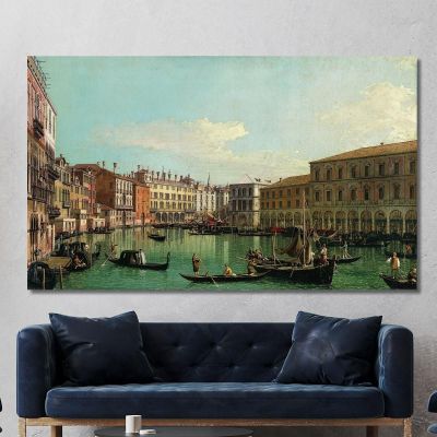 Il Canal Grande Venezia Guardando A Sud Verso Il Ponte Di Rialto Canaletto cnl49 quadro stampa su tela