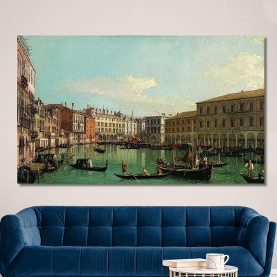 Il Canal Grande Venezia Guardando A Sud Verso Il Ponte Di Rialto Canaletto cnl49 quadro stampa su tela