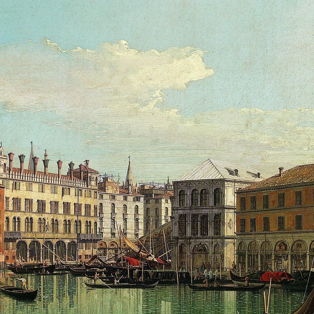 Il Canal Grande Venezia Guardando A Sud Verso Il Ponte Di Rialto Canaletto cnl49 quadro stampa su tela