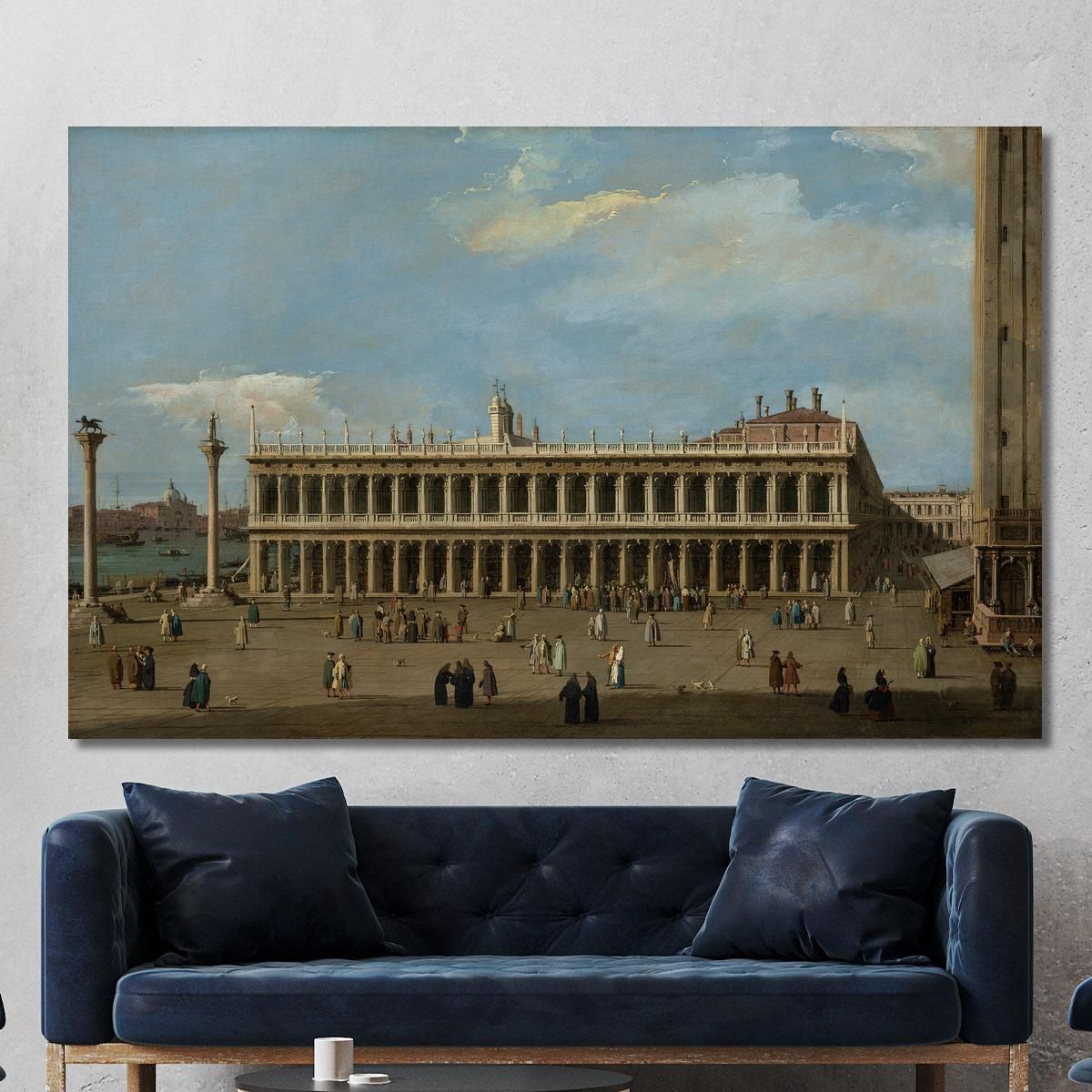 Venezia La Piazzetta Guardando Verso Ovest Con La Libreria Canaletto cnl68 quadro stampa su tela