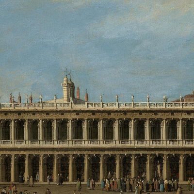 Venezia La Piazzetta Guardando Verso Ovest Con La Libreria Canaletto cnl68 quadro stampa su tela