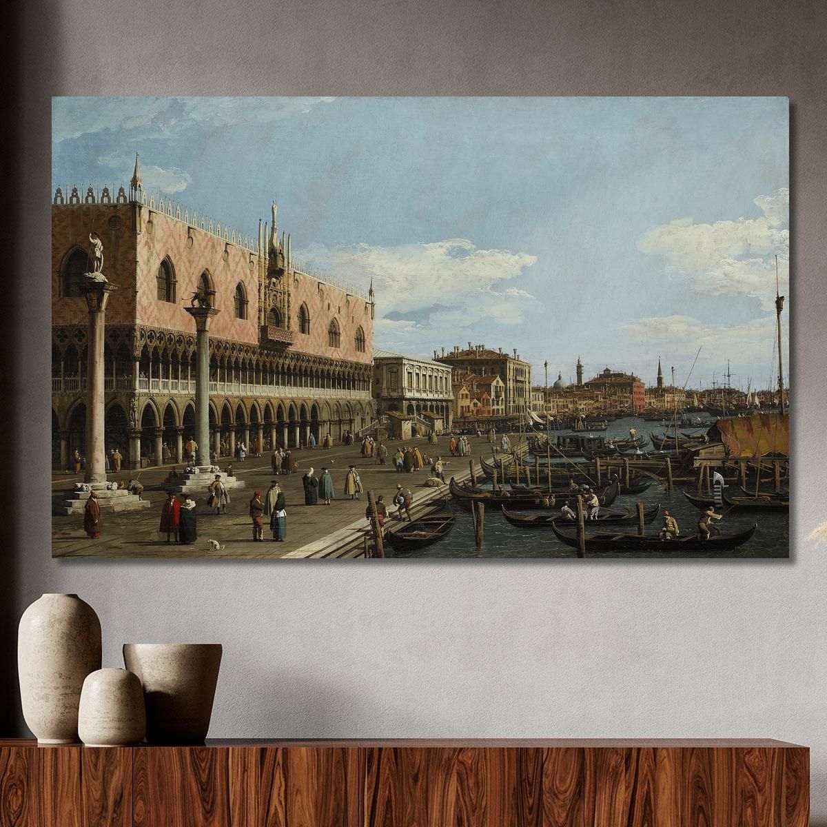 Venice The Riva Degli Schiavoni Canaletto cnl69 quadro stampa su tela